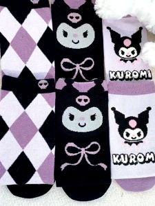 5 PAIRS/SET Cute Cartoon Mid-Calf Socks Sanrio Anime Melody Socks Kid Girl Kuromi Korean Calf Socks