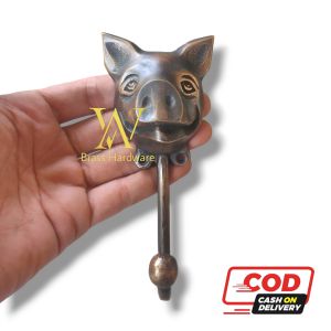 Kapstok Kuningan Antik Gantungan Baju Motif Babi Besar 1 Pcs