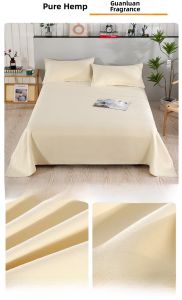 Pure Hemp Three-Piece Set of Summer Sleeping Mat 1.8M Large Linen 100% Summer Mat Thickened Double Air Conditioner Bed Sheets Classy Mat