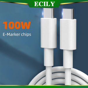 ECILY 100W USB Type C To USB C Cable USB-C PD Fast Charging Charger Wire Data Cord For Macbook Samsung Xiaomi Type-C USBC Cable 1M 2M