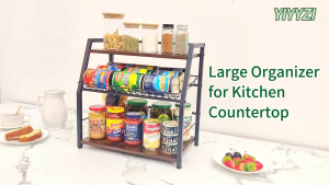 Multifunctional Snack Organizer Wood Kitchen Counter Storage Rack food storage holder Multi-purpose Spice Can Organizer Shelf istante sa kusina lagayan ng meryenda organizer sa counter lagayan ng pampalasa istante sa sala