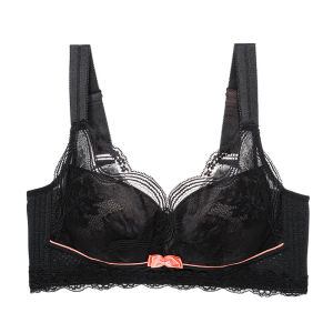 Breasts Contracting Bra Womens Thin Summer Breast Holding Anti-Sagging Full Cup Large Size without Steel Ring Latex Bra