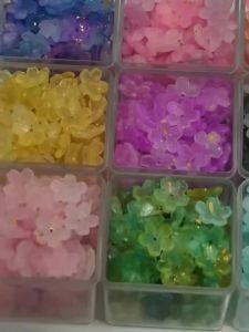 11mm 200pcs Mixed Acrylic Three dimensional peach blossom loose bead fashionable beads For DIY Making