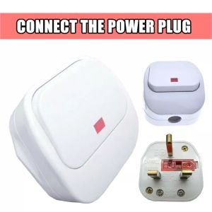 Mains Plug Top With on/off Switch 13A 250V Amp Fused 3 Pin Switched Neon Light UK Plug Electrical Socket Plug Adapter Household Appliance Power Sockets