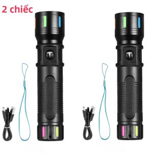 Đèn Pin LED 800W 550000000LM Độ Sáng Cao Có Thể Sạc Lại Đèn Pin Có Thể Phóng To Không Thấm Nước Để Cắm Trại Ngoài Trời Câu Cá Khẩn Cấp