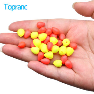 Topranc 50 Chiếc Phao Câu Cá Bằng Xốp EVA Siêu Nhẹ Hạt Nổi Bắt Mắt Cho Thuyền Câu Cá Biển Màu Vàng & Đỏ