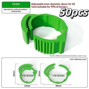 Adjustable Chicken Leg Rings 100 Pack Durable No Number Tag Buckle Poultry Identification Bands for Farm Duck Goose