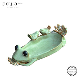 Creative Cartoon Frog Ceramic Plant Holder Home Decorations Table Top Sculptures Water Cultivation Ornament from Other Overseas