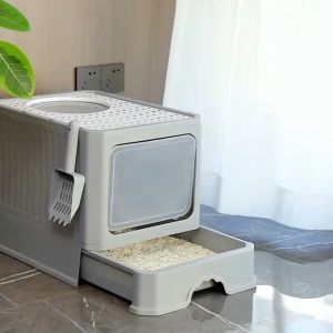 Large size cat litter basin Large fully closed cat litter basin Folding drawer type cat litter basin Sand control cat litter basin