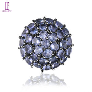 Lohaspie เครื่องประดับ 2.5 คุณุมาร์ท 925 แท้เข็มกลัด 925 เงิน สเตอร์ ลิงเข็มกลัด ทันที สายไนท์ ธรรมชาติ เชียล ระไน เจียระไน เป็น ทรงกลมชุบ สีดำ