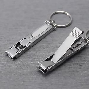 Ultra Thin Nail Clippers Collapsible Portable Travel Fingernail Keychain Scissors Cutter Stainless Steel Manicure Tools Kits