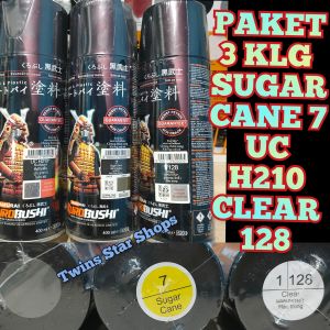 Samurai Paint Paket 3 Kaleng Pilok Pilox Cat Semprot Samurai Paketan Lengkap Kuning Sugar Cane 7 Epoxy Surfacer UC H210 Clear Pernis Glossy 128 400ml