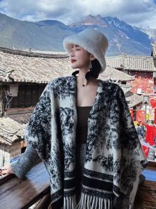 XUANXUAN | ผ้าคลุมไหล่สไตล์จีน ผ้าคลุมไหล่ผู้หญิง ผ้าคลุมไหล่แบบใหม่ปี 2024 ผ้าคลุมไหล่สไตล์ชาติพันธุ์ ผ้าคลุมไหล่สำหรับการเดินทาง ผ้าคลุมไหล่แบบยาว ผ้าคลุมไหล่แบบหลายฟังก์ชัน