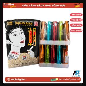 Bật Lửa Khò Tia Lửa Xanh HaoYiDian Cô Gái H999 - Vỏ Nhôm Bóng - In Logo Chìm - Có Bơm Ga - Hộp Quẹt Khò Chống Gió