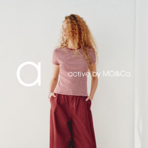 MO&Co. | Active Striped T-Shirts Stretch Long Staple Cotton
