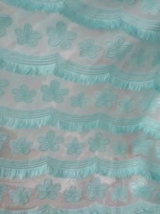 bahan/kain organza bordir rumbai