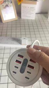Bộ Chuyển Đổi Phích Cắm USB Sạc Nhanh 4USB + 4Type-C Có Đèn Ổ Cắm Sạc Điện Thoại Di Động Máy Tính Xách Tay USB Ngoài Trạm Nối