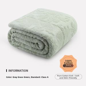 Grace | Classic Pure Cotton Single Person Towel Blanket for Napping and Summer Cooling