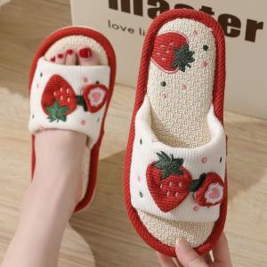 JIFANPAUL | Lightweight Thin Sole Cotton Linen Slippers for Women