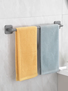 50/60/70CM Towel Bar Aluminium Self-Adhesive Towel Rack Drill-Free Bathroom Rack Ash Penyangkut Tuala Storage Rack