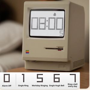 Creative Maclock Retro Clock Alarm Intelligent Digital Clock Design Retro Maclock Macintosh Alarm Home Office Desktop Ornament