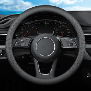 Simple Leather Car Steering Wheel Cover Breathable Non slip Black Interior Accessories For Nissan nismo almera XTrail Grand Livina Juke Navara March Qashqai Serena Altima Note