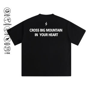 Áo Thun Tay Ngắn Thoáng Khí Kháng Khuẩn Nhanh Khô Cổ Nhỏ Phong Cách Đường Phố Mỹ SATJDM Mùa Hè Chất Liệu Cotton Polyester