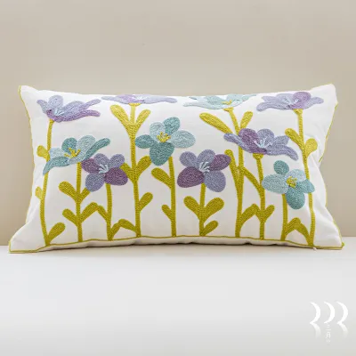 American Style Ins Countryside Flower Sofa Pillow Cotton Linen Sample Room Decorative Living Room Sofa Retro Cushion