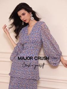 Luxury Slimming V-Neck Flower Dress