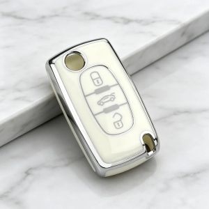 TPU Flip Remote Car Key Case Cover for Peugeot 207 307 308 407 607 807 for Citroen C2 C3 C4 C5 C6 Xsara Berlingo Protector Fob