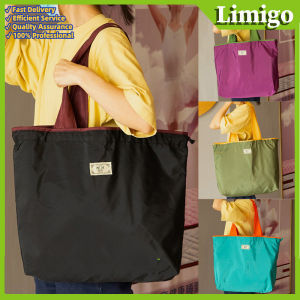 【Original+In Stock】Large Portable Shopping Bag Foldable Waterproof Oxford Spinning Bag with Single Shoulder Strap and Drawstring for Environment-friendly Shopping