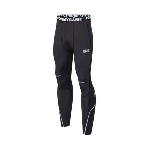 OMG Sports Mens High-Waist Fitness Pants Long Tight Running Training Trousers Spring Autumn Season Breathable Moisture-Wicking