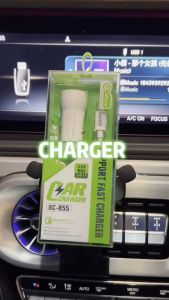 BISEN BC-855 Super Fast Charging Car Charger Dual Port Qualcomm 3.0 &PD Cable For Micro /IPh /Type-C