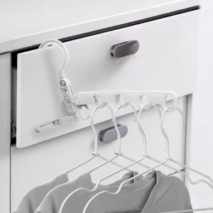Móc treo quần áo di động 5 lỗ treo gắn cửa gấp gọn Móc phơi đồ linh hoạt xoay 360 gắn mọi nơi -AENEA
