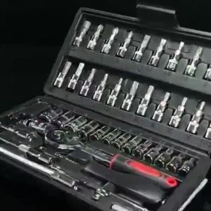 Set Kunci Sok Kunci Shock 46 pcs Mobil Motor Lengkap Socket Tool Kit set Pas Ring Motor Mobil