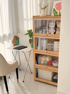 Display Cabinet BookShelf Bookcase Cabinet Cupboard Bamboo cabinet Multi-layer Storage Cabinets