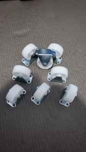 Roda Nylon Putih 15" Mati - Roda Kastor Mati 15 inch - Roda Rak Etalase - Roda Kastor Troli