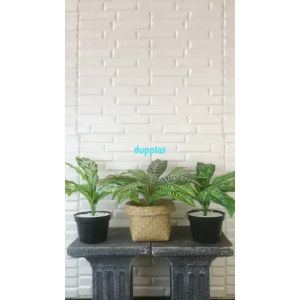 Tanaman Plastik Aglonema Romeo & Zebra Plant X12: Dekorasi Ruangan Rumah