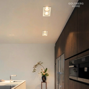 Dussel Gypsum Recessed 7W GU10 Spotlight Downlight White | Goldberg Home