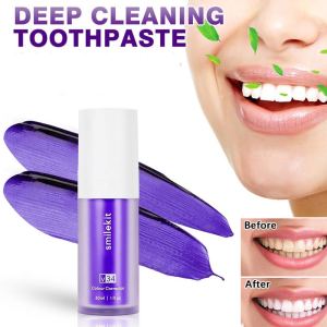 Smilekit V34 Whitening Toothpaste Eliminating Oral Toothpaste Protect Enamel Deep Cleaning Remove Mouth Purple Oral Toothpaste