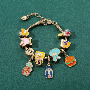 Anime Spongebob Squarepants Bracelet Cartoon Figure Squidward Patrick Star Charms Y2K Beads Bracelet for Women Hand Accessories