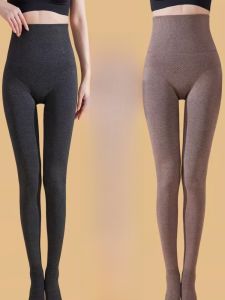 miiow | Thickened Fleece Lined Womens Leggings Catman Dervo Spring Autumn Winter Wear Black Full Length Pantyhose With Belly Control