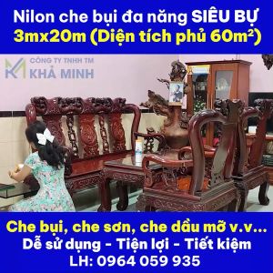 Combo tiết kiệm băng keo nilon che bụi nilon phủ nội thất nilon che sơn + Tặng kèm băng keo giấy