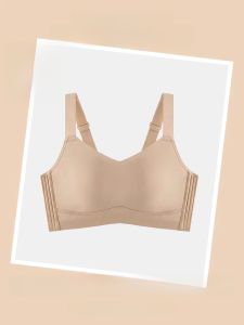 Adjustable Large Size Bra Womens Thin Full Cup Anti-Sagging Side Breast Reduction Sports Bra Underwear V-Neck Summer Style