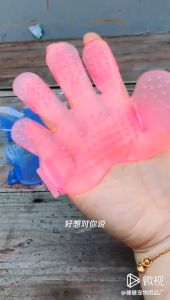 ถุงมืออาบน้ำสัตว์เลี้ยง ถุงมือแปรงขนสัตว์เลี้ยง กำจัดขน การอาบน้ำ นวด มัลติฟังก์ชั่น CW19