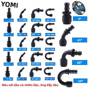 Phụ Kiện Ống Dẫn Dầu Nhiên Liệu Nhôm Đa Năng AN4 AN6 AN8 AN10 Đầu Nối Ống Cao Su Xoay 0-90-45-180 Độ Cho Phụ Kiện Động Cơ