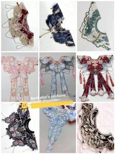 Cloud Shoulder Scholars Clothing Graduation Han Dynasty New Chinese Style National Style Matching College Student Fake Collar Accessories Pink 2024 New Arrival