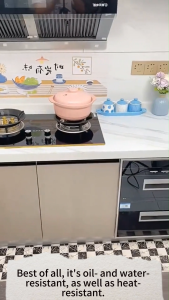 Kitchen oil-proof stickers waterproof fireproof adhesive Stove cabinets high temperature wallpaper.