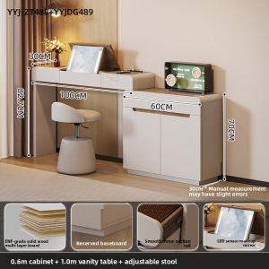 YANGYING | Space-Saving Corner Real Wood Vanity Table