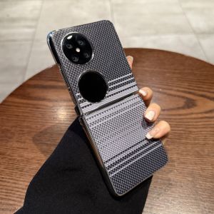 AO.HU | Black Carbon Fiber Grid Pattern High-End Electrophoresis Matt Finish Phone Case